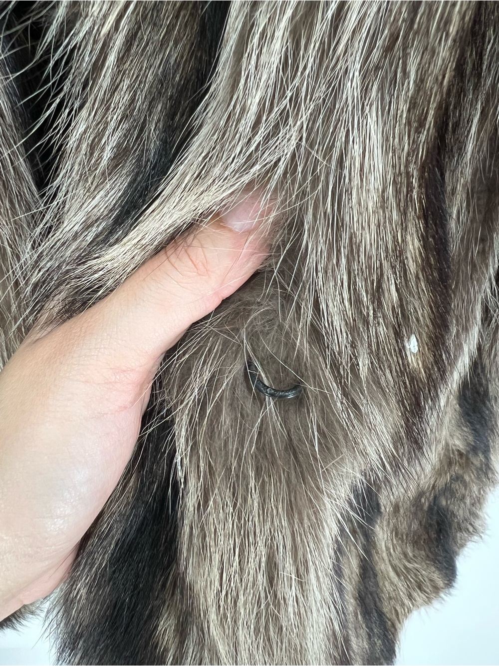 Leah’s New Rochelle Genuine Fur Coat Brown Gray Full Length Long Sleeve Vintage - Picture 6 of 10